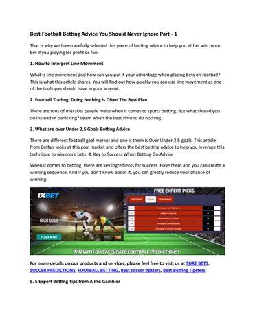 Free soccer betting advice